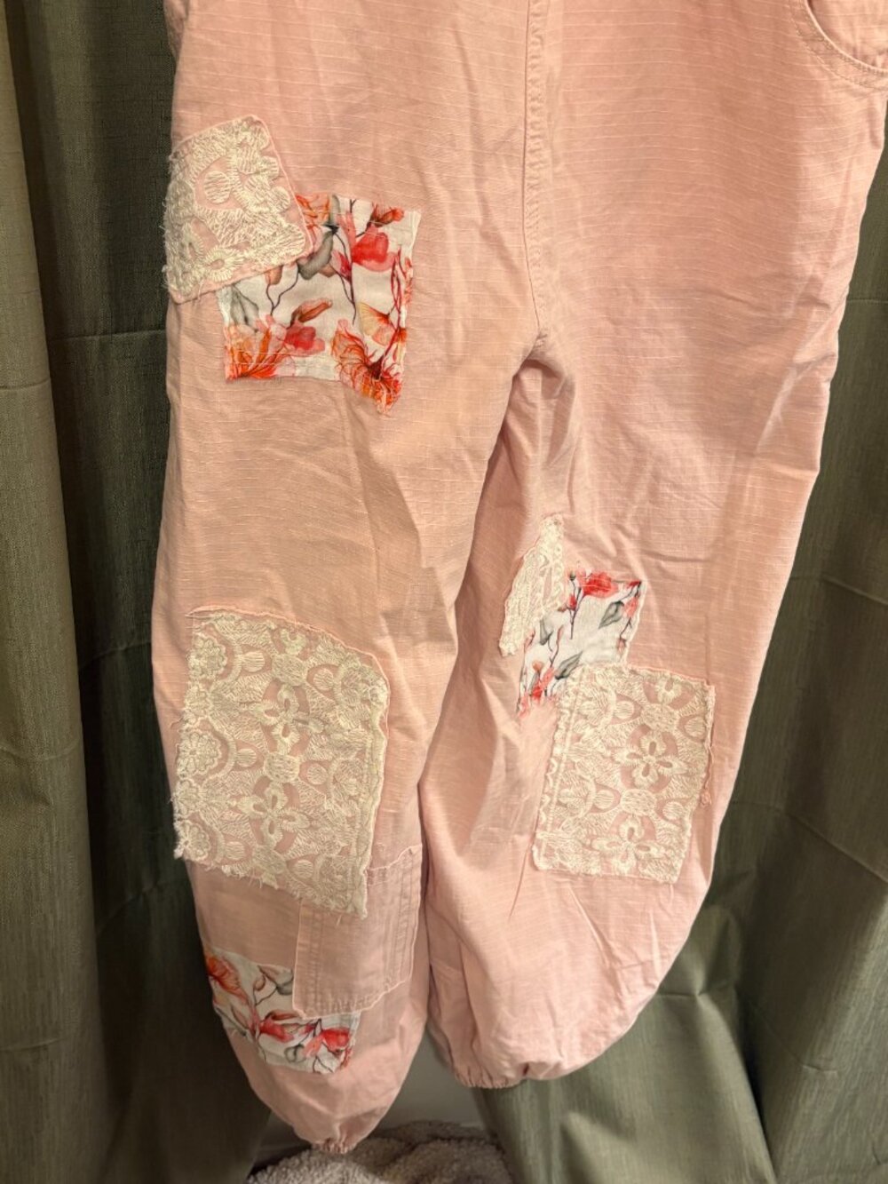 POL Pink Patchwork Overalls Size Medium - Picture 9 of 10